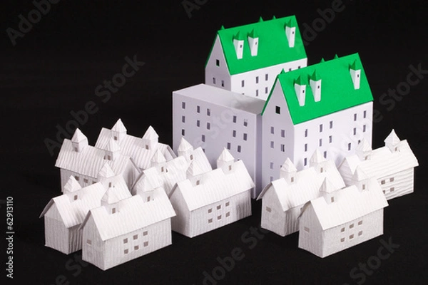 Obraz  ペーパークラフトの建築物・ビルディング・住宅（プロパティリリース有り） 
