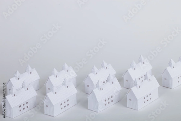 Obraz  ペーパークラフトの建築物・ビルディング・住宅（プロパティリリース有り）