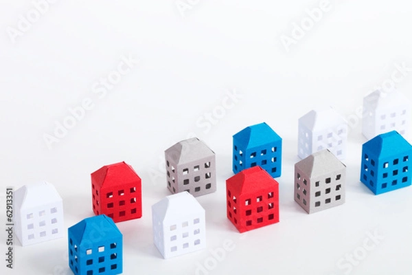 Obraz  ペーパークラフトの建築物・ビルディング・住宅（プロパティリリース有り）