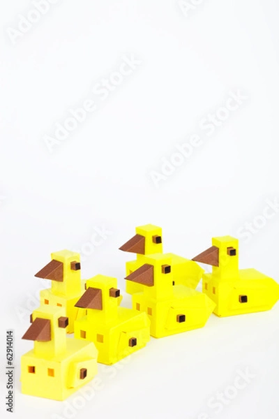 Obraz ペーパークラフトのあひる・ひよこ・雛・アヒル（プロパティリリース有り）