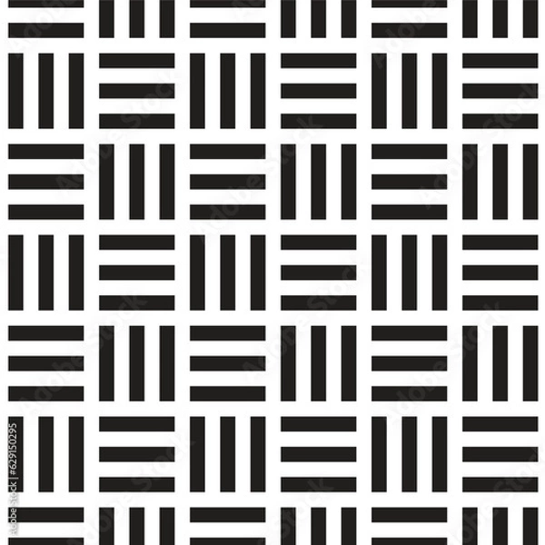 Fototapeta geometric patterns such as woven rattan in black and white