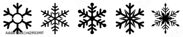 Obraz Snowflakes stencil. Drawing on different surfaces. New Year's pattern. A layout for laser or plotter cutting.