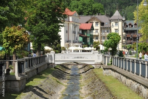 Fototapeta Krynica-Zdrój, uzdrowisko, miasto, Małopolska, architektura, Polska, podróż, turystyczne, 