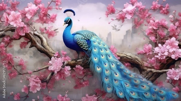 Obraz 3d peacock and 3d peacock tumbler wrap