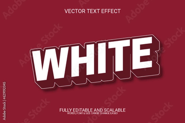 Obraz White 3D Fully Editable Vector Eps Text Effect Template Design