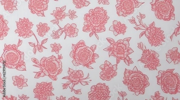 Obraz Silk Fabric - Flowes Pattern - Generative AI 
