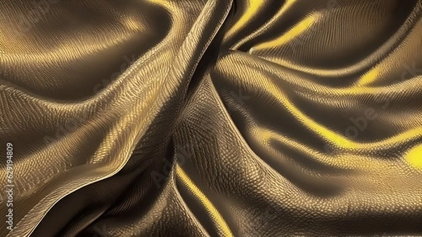 Obraz Silk - Golden Pattern - Generative AI 
