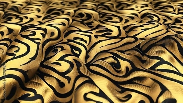 Obraz Silk Fabric - Flowes Pattern - Generative AI 
