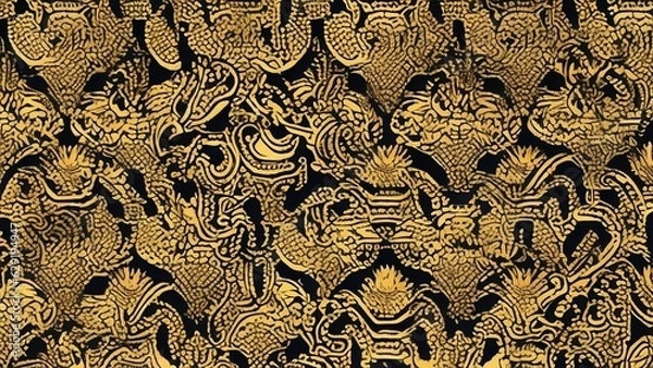 Obraz Silk Fabric - Flowes Pattern - Generative AI 
