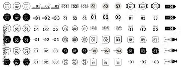 Fototapeta 数字　ポイント　あしらい　シンプル