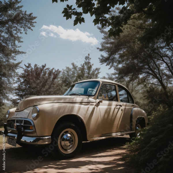 Obraz old car in the forest