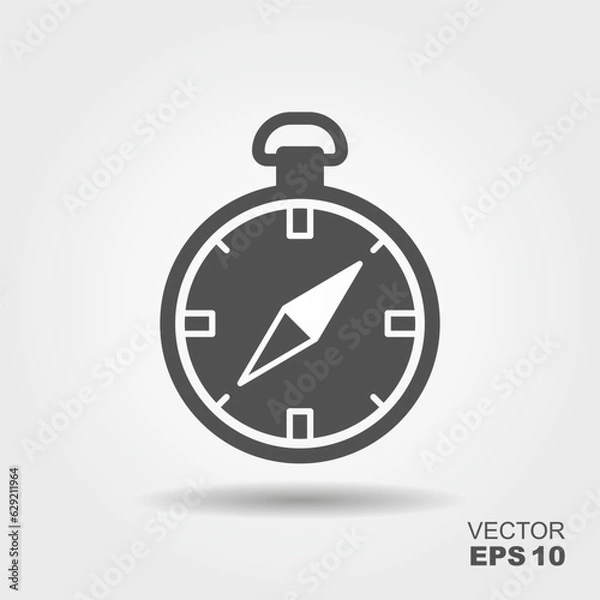 Fototapeta Flat Compass icon. Vector symbol for website design, mobile application, ui.