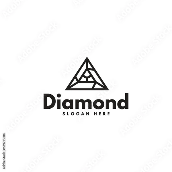 Fototapeta geometric crystal diamond logo design vector illustration for business and company with elegant, line art and modern styles.