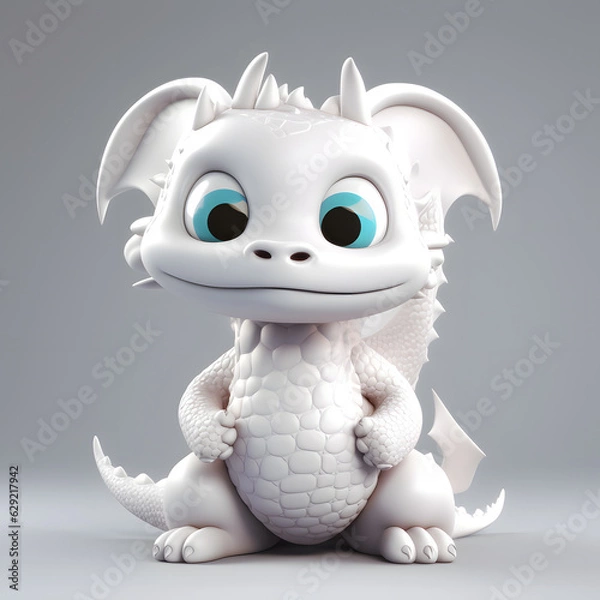 Obraz White dragon 3d character