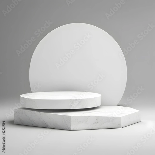 Obraz rock or stone podium nature pedestal stage product display background 3d illustration 
