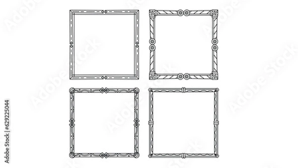 Fototapeta Ornamental frames with corners in different style