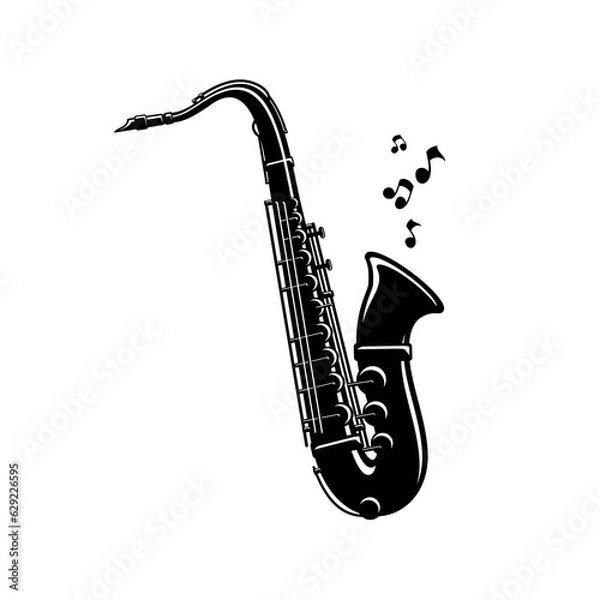 Fototapeta saxophone wind instrument vector design