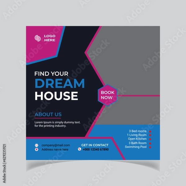 Obraz Creative Postcard design with modern