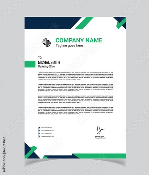 Obraz Creative Letterhead design with modern