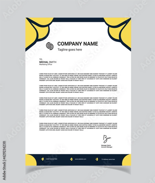 Obraz Creative Letterhead design with modern 