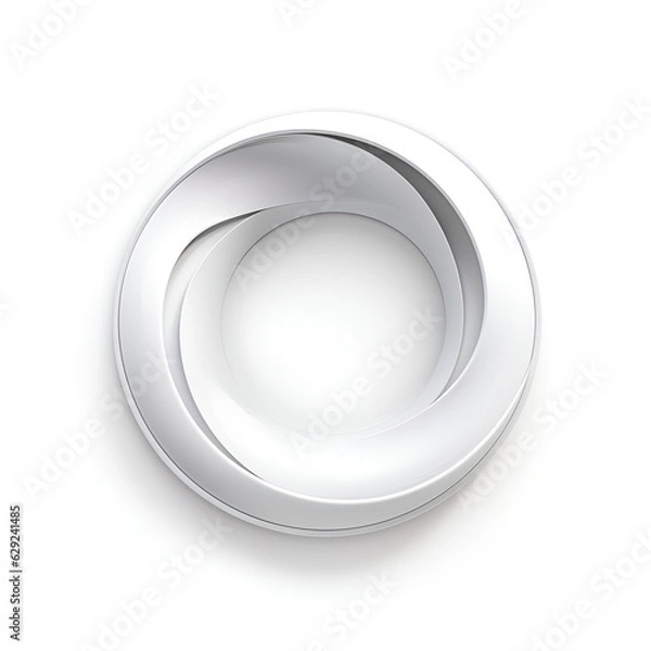 Fototapeta White Circular Object on a White Background