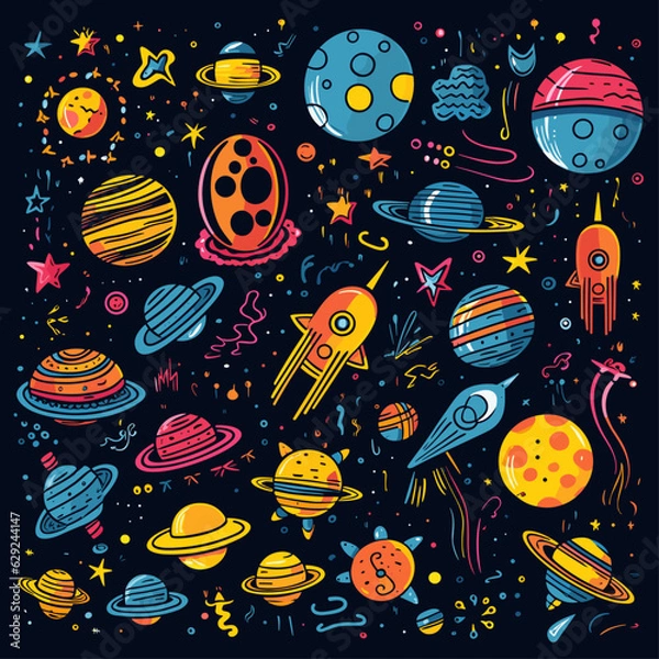 Obraz Abstract space collection wallpaper