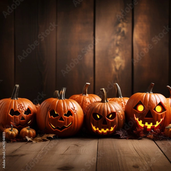 Obraz Halloween illustration pumpkins