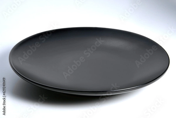Obraz Empty flat Black plate with rounded edges