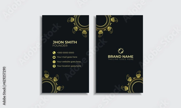 Fototapeta Vertical business card design minimal vertical  trendy vertical business card design minimal vertical name card design trendy visiting card design  mandala business card