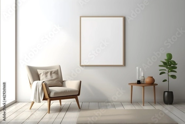 Fototapeta Minimalist Blank Frame Setting, generative, ai
