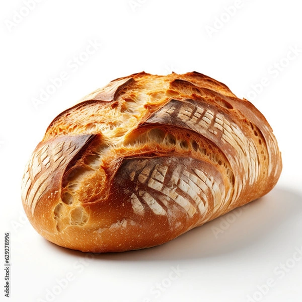 Fototapeta fresh bread on white background