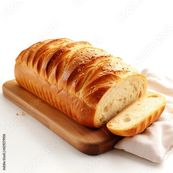 Obraz fresh bread sliced in blank background