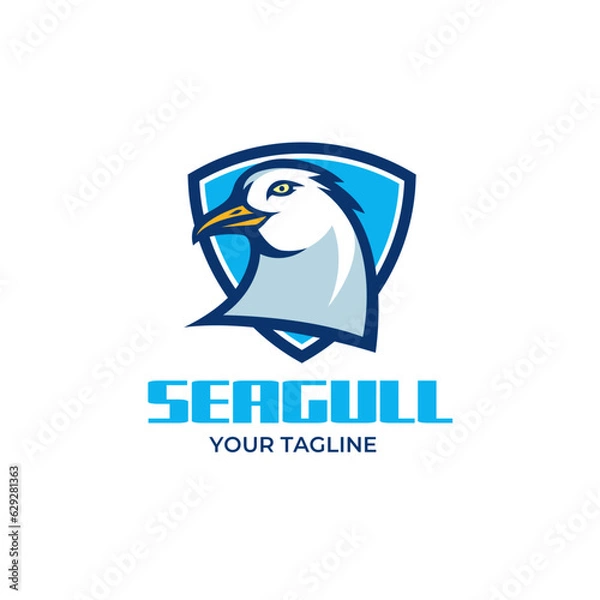 Obraz Vector seagull head emblem mascot logo