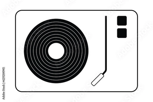 Obraz Record label player icon - vector illustration