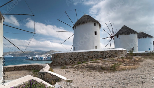 Obraz Mykonos island windmills
