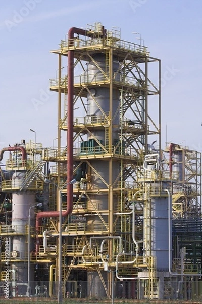 Fototapeta view of elements of chemical refinery