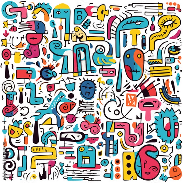 Obraz Abstract comic art doodle