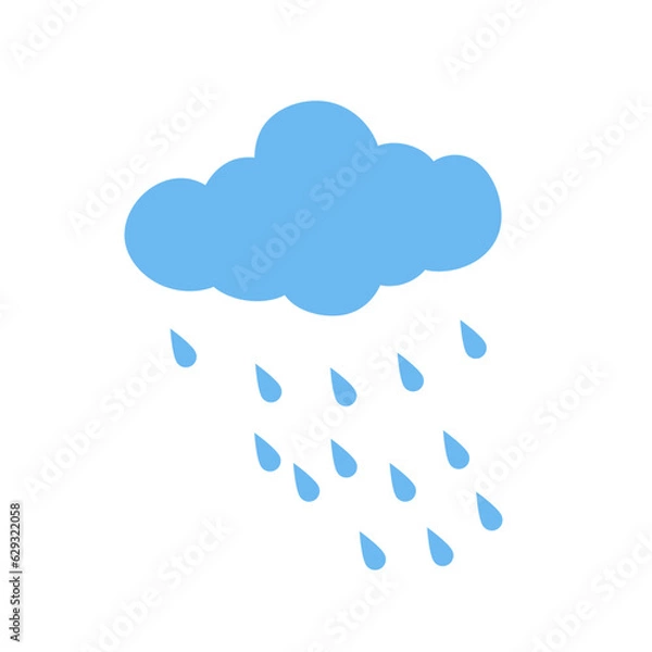 Fototapeta Rain Icon in trendy flat style. Cloud rain symbol for your web site design, logo, app, UI. Modern forecast storm sign. Weather, internet concept. Vector illustration