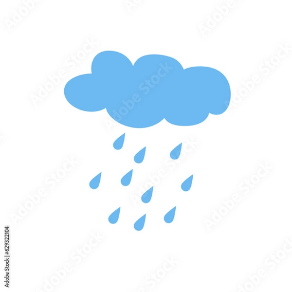 Fototapeta Rain Icon in trendy flat style. Cloud rain symbol for your web site design, logo, app, UI. Modern forecast storm sign. Weather, internet concept. Vector illustration