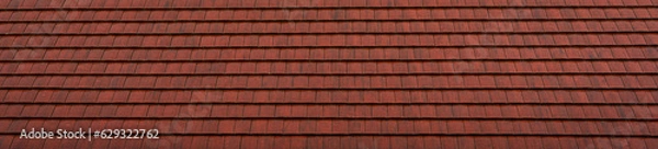 Fototapeta wet red brick roof after rain ,shot during summer in Milton Keynes, England