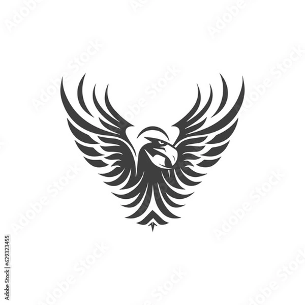 Fototapeta Modern and Creative Falcon Logo, Vector illustration isolated on white background, Falcon flying with open wings, Minimalist Bird logo, Eagle, Hawk, Flying Symbol, Trendy Logo design concept
