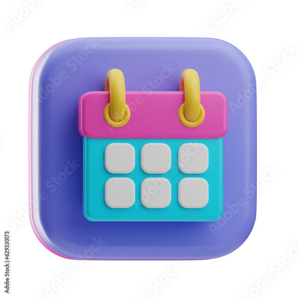 Fototapeta Social Interaction Object Calender 3D Illustration