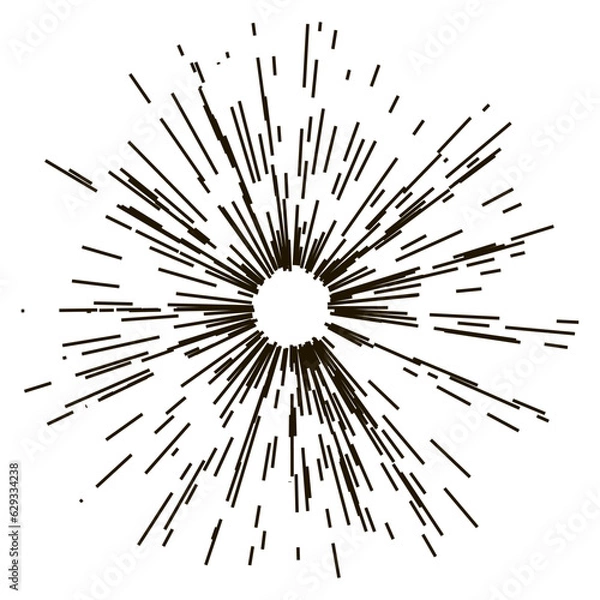 Fototapeta Abstract radial speed motion black lines, star burst background, grunge stamp style. EPS 10 vector file included