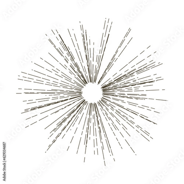 Fototapeta Abstract radial speed motion black lines, star burst background, grunge stamp style. EPS 10 vector file included