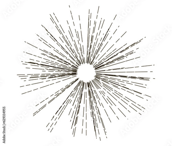 Fototapeta Abstract radial speed motion black lines, star burst background, grunge stamp style. EPS 10 vector file included