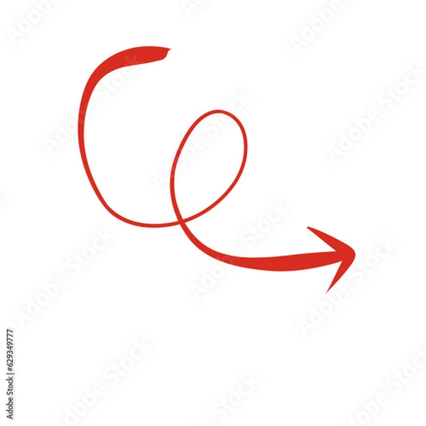 Obraz doodle red arrow