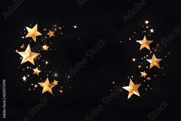 Obraz stars on black background. generative ai