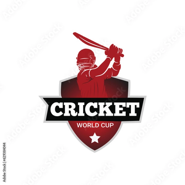 Obraz Vector cricket logo championship with player