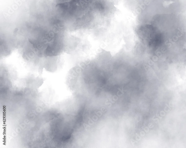 Obraz 中心が明るい水彩風の曇り空のイラスト　背景