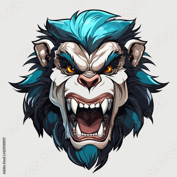 Obraz Monkey head mascot character monster 